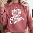 You'Re Killin Me Smalls Baseball Premium Tri-Blend Comfort Colors Sweatshirt Orchid