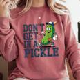 Youth Baseball Catcher Humor Don’t Get In A Pickle Comfort Colors Sweatshirt Orchid