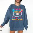 100 Days Of School Baseball Boys Ice Cream Drip 100th Day Comfort Colors Sweatshirt Blue Jean