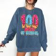 100 Days Of School Baseball Drip 100th Day Of School Comfort Colors Sweatshirt Blue Jean