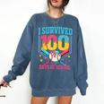 100 Days Of School Baseball Drip 100 Days Boy Girl Kids Comfort Colors Sweatshirt Blue Jean 100 Days Of School Baseball Drip 100 Days Boy Girl Kids Comfort Colors Sweatshirt Blue Jean