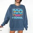 100 Days Of School Drip Ice Cream Baseball For Teacher Kids Premium Tri-Blend Comfort Colors Sweatshirt Blue Jean