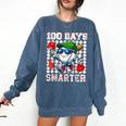 100 Days Smarter Baseball 100 Days Of School Boy Girl Kid Comfort Colors Sweatshirt Blue Jean 100 Days Smarter Baseball 100 Days Of School Boy Girl Kid Comfort Colors Sweatshirt Blue Jean