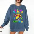 100th Day Of School Banana Baseball Drip For Kids Youth Girl Comfort Colors Sweatshirt Blue Jean
