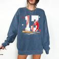13 Years Old Baseball Birthday Boy 13th Bday Party Comfort Colors Sweatshirt Blue Jean