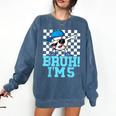 5th Birthday Dabbing Baseball Boys Bruh I'm 5 Year Old Comfort Colors Sweatshirt Blue Jean