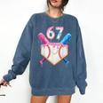 6 7 Baseball Dripping Six Seven Gen Alpha Slang Comfort Colors Sweatshirt Blue Jean