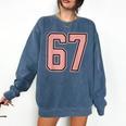 6 7 Number 67 Baseball Meme Tee For Women Comfort Colors Sweatshirt Blue Jean
