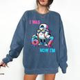I Was 6 Now I'm 7 Baseball Birthday Drip Ice Cream Boy Comfort Colors Sweatshirt Blue Jean