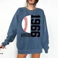 60th Birthday Baseball Limited Edition 1966 Comfort Colors Sweatshirt Blue Jean