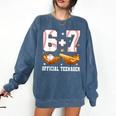 67 13 Year Old Official Teenager Baseball Boy 13th Birthday Comfort Colors Sweatshirt Blue Jean