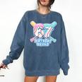 67th Birthday Squad Baseball Ice Cream Drip Birthday Squad Comfort Colors Sweatshirt Blue Jean