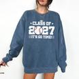 Back To School 2027 Baseball 2027 Graduation Class Of 2027 Comfort Colors Sweatshirt Blue Jean