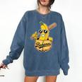 Banana Baseball Fruit Comfort Colors Sweatshirt Blue Jean Banana Baseball Fruit Comfort Colors Sweatshirt Blue Jean
