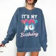 Baseball 10 Year Old Ice Cream Drip 10th Birthday Boys Comfort Colors Sweatshirt Blue Jean