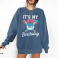 Baseball 6 Year Old Ice Cream Drip 6th Birthday Boy Number 6 Comfort Colors Sweatshirt Blue Jean Baseball 6 Year Old Ice Cream Drip 6th Birthday Boy Number 6 Comfort Colors Sweatshirt Blue Jean