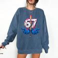 Baseball 67 Six Seven Gen Alpha Meme Drip Comfort Colors Sweatshirt Blue Jean