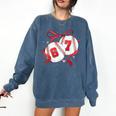 Baseball 67 Six Seven Gen Alpha Meme Valentine's Day Comfort Colors Sweatshirt Blue Jean