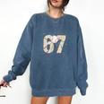 Baseball 67 Six Seven Meme Number Comfort Colors Sweatshirt Blue Jean