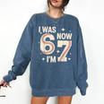 Baseball 7th Birthday 6 7 Years Old I Was 6 Now I'm 7 Comfort Colors Sweatshirt Blue Jean Baseball 7th Birthday 6 7 Years Old I Was 6 Now I'm 7 Comfort Colors Sweatshirt Blue Jean