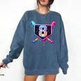 Baseball 8 Year Old Ice Cream Drip 8th Birthday Party Comfort Colors Sweatshirt Blue Jean