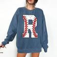 Baseball Alphabet Monogram Initial Letter R Comfort Colors Sweatshirt Blue Jean Baseball Alphabet Monogram Initial Letter R Comfort Colors Sweatshirt Blue Jean