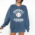 Baseball & Fishing Comfort Colors Sweatshirt Blue Jean