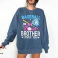 Baseball Or Bows Brother Loves You Gender Reveal Boy Or Girl Comfort Colors Sweatshirt Blue Jean