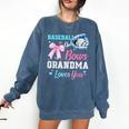 Baseball Or Bows Your Grandma Loves You Gender Reveal Comfort Colors Sweatshirt Blue Jean