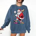 Baseball Christmas Santa Claus Batter Baseball Drip Comfort Colors Sweatshirt Blue Jean Baseball Christmas Santa Claus Batter Baseball Drip Comfort Colors Sweatshirt Blue Jean
