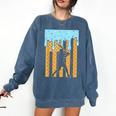 Baseball Drip Dripping Ice Cream Sport Player American Flag Comfort Colors Sweatshirt Blue Jean