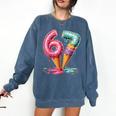 Baseball Drip Ice Cream 67 Comfort Colors Sweatshirt Blue Jean