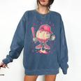 Baseball Drip Ice Cream Breast Cancer Awareness Boys & Girls Comfort Colors Sweatshirt Blue Jean