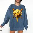 Baseball Drip Ice Cream Camo Cool Comfort Colors Sweatshirt Blue Jean