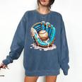 Baseball Drip Ice Cream Sprinkless Glove Boy Kid Comfort Colors Sweatshirt Blue Jean