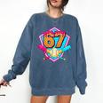 Baseball Drip Jersey Number 67 For Players & 67th Birthday Comfort Colors Sweatshirt Blue Jean Baseball Drip Jersey Number 67 For Players & 67th Birthday Comfort Colors Sweatshirt Blue Jean