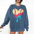 Baseball Drip Melting Ice Cream Baseball Heart Boys Girls Comfort Colors Sweatshirt Blue Jean Baseball Drip Melting Ice Cream Baseball Heart Boys Girls Comfort Colors Sweatshirt Blue Jean