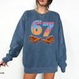 Baseball Drip Number 67 Player Six Seven Meme Comfort Colors Sweatshirt Blue Jean