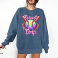 Baseball Drip Respect The Drip Purple Ice Cream Sprinkles Comfort Colors Sweatshirt Blue Jean