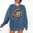 Baseball Glove Ice Cream Mardi Gras Dripping Boys Youth Kids Comfort Colors Sweatshirt Blue Jean
