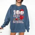 Baseball Happy 100 Days Of School Boy Girl Kid Teacher Comfort Colors Sweatshirt Blue Jean