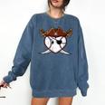 Baseball Heart Pirate Hat Crossed Swords Men Boys Kids Youth Comfort Colors Sweatshirt Blue Jean Baseball Heart Pirate Hat Crossed Swords Men Boys Kids Youth Comfort Colors Sweatshirt Blue Jean