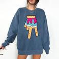 Baseball Ice Cream Drip Home Plate Glove Respect Drip 2 Side Comfort Colors Sweatshirt Blue Jean Baseball Ice Cream Drip Home Plate Glove Respect Drip 2 Side Comfort Colors Sweatshirt Blue Jean