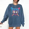 Baseball Ice Cream Drip Number 67 Player 67th Birthday 6 7 Comfort Colors Sweatshirt Blue Jean Baseball Ice Cream Drip Number 67 Player 67th Birthday 6 7 Comfort Colors Sweatshirt Blue Jean