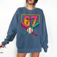 Baseball Ice Cream Drip Number 67 Player 67th Birthday Premium Tri-Blend Comfort Colors Sweatshirt Blue Jean Baseball Ice Cream Drip Number 67 Player 67th Birthday Premium Tri-Blend Comfort Colors Sweatshirt Blue Jean