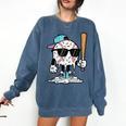 Baseball Ice Cream Drip Sports Boys Kids Youth Men Comfort Colors Sweatshirt Blue Jean Baseball Ice Cream Drip Sports Boys Kids Youth Men Comfort Colors Sweatshirt Blue Jean
