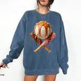 Baseball Ice Cream Drip Style Melting Ice Cream Youth Teen Comfort Colors Sweatshirt Blue Jean Baseball Ice Cream Drip Style Melting Ice Cream Youth Teen Comfort Colors Sweatshirt Blue Jean