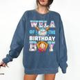 Baseball Ice Cream Drip Wela Of The Birthday Boy Comfort Colors Sweatshirt Blue Jean