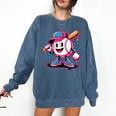 Baseball Ice Cream Shirt Cool Baseball Drip For Boys Comfort Colors Sweatshirt Blue Jean