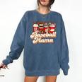 Baseball Mama Coffee Game Day Vibes Baseball Mom Comfort Colors Sweatshirt Blue Jean